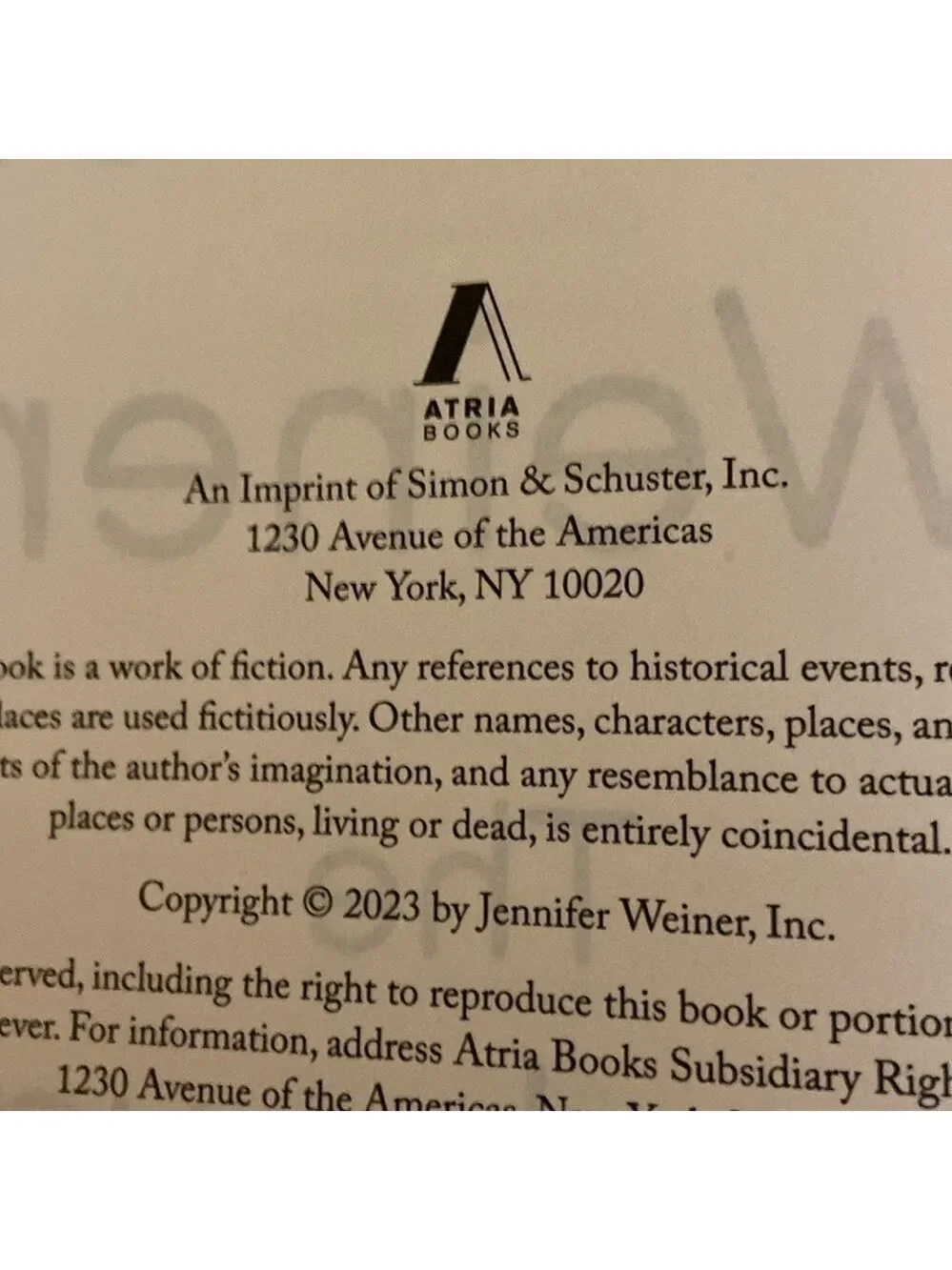The Breakaway Hardback Novel by Jennifer Weiner